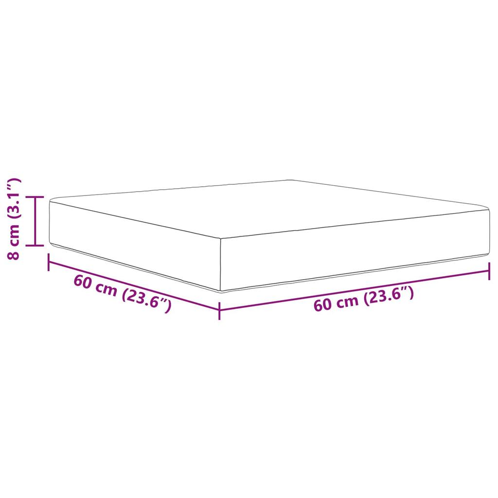 Outdoor Sofa Cushion Burgundy 60 x 60 x 8 cm Polyester