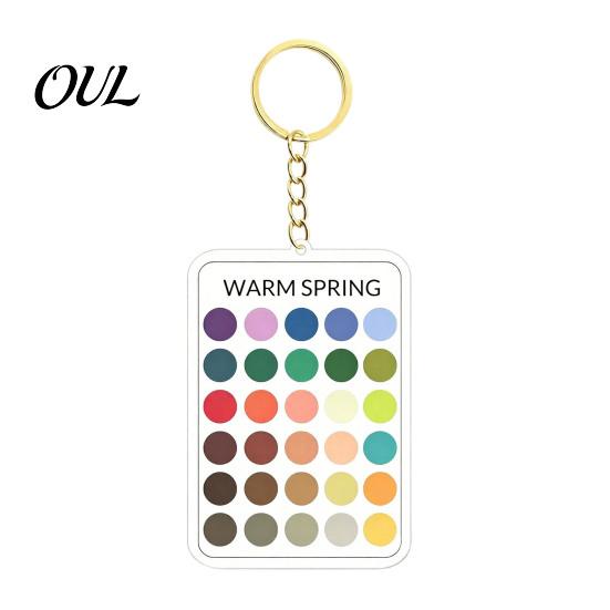 Kleiderschrank Farbabgleicher 2 Stück Palette Schlüsselanhänger Anhänger, Klares Acryl Saisonanalyse Muster Schlüsselanhänger, Karte, Geschenke für Modefans Make-up Guide