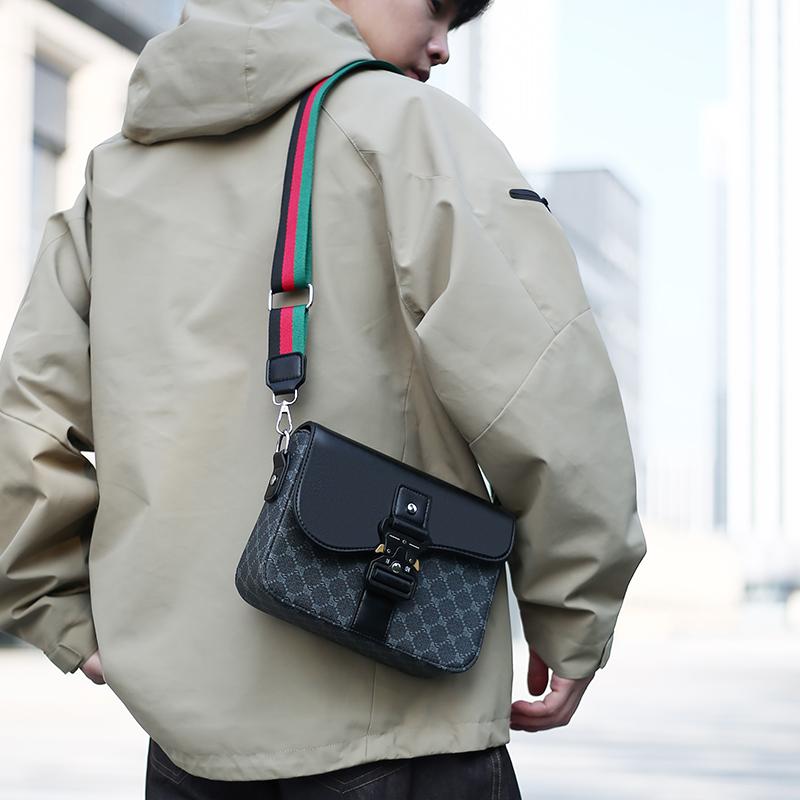 Modieuze Jacquard Patroon Heren Crossbody Tas High-End Casual Schoudertas voor Pendelen Zakelijk Waterdichte Dagelijkse Sling Bag