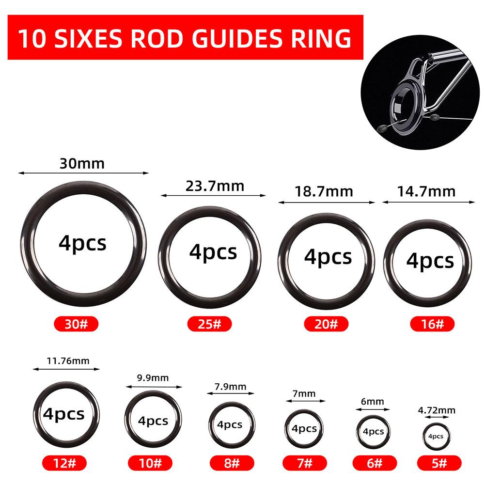 Universal Rod Ring 4.7mm/6mm/7mm/7.9mm 40PCS Ceramic Fishing