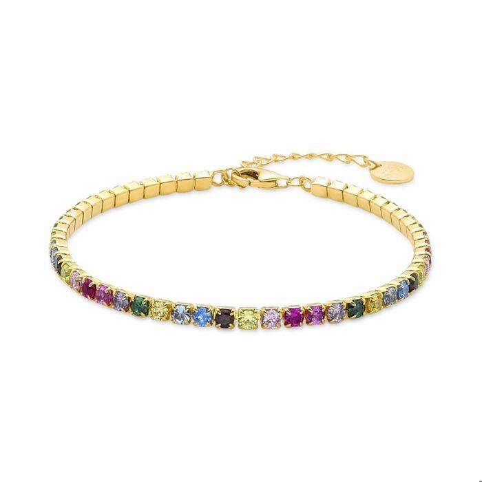 Bracelet - Luxenter - Tahu - Argent 925 - Or jaune 18K - Zircons multicolores