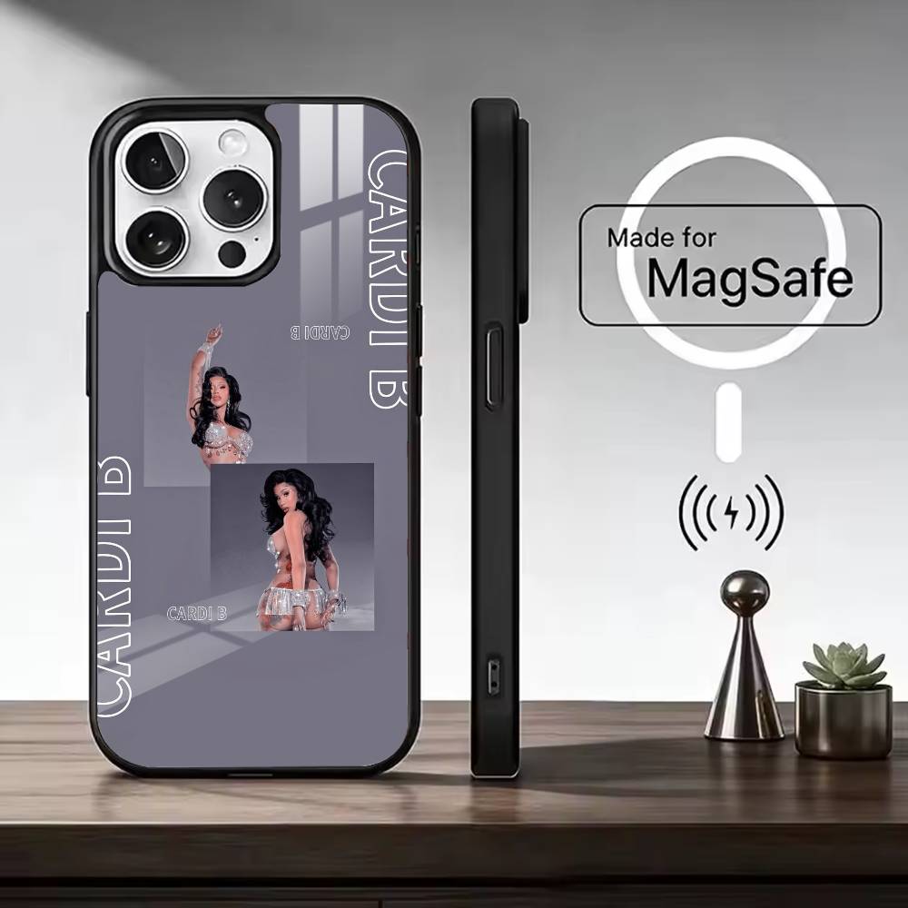 Hip Hop C-Cardi B Phone Case For iPhone17,16,15,14,13,12,11 Plus,Pro Max, New Magnetic Wireless Charging
