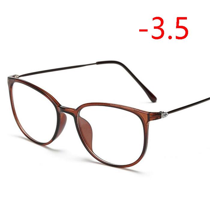 

Ultralight TR90 Myopia Glasses Women Men Retro Oval Student Short-sighted Eyewear Diopter -0.5 To -6.0
