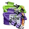 240W 4-in-1 Mecha Cable: Dual Type-C for Huawei & Apple, 15/17 PD Fast Charging.