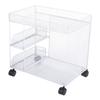 Mobile Storage Rack Breathable Space Saving Kitchen   with 360 Degrees  Rotating Lockable Wheels Pull Out Baskets for Bowls Dishes