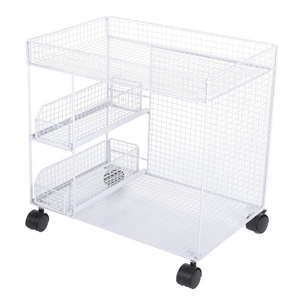 Mobile Storage Rack Breathable Space Saving Kitchen   with 360 Degrees  Rotating Lockable Wheels Pull Out Baskets for Bowls Dishes