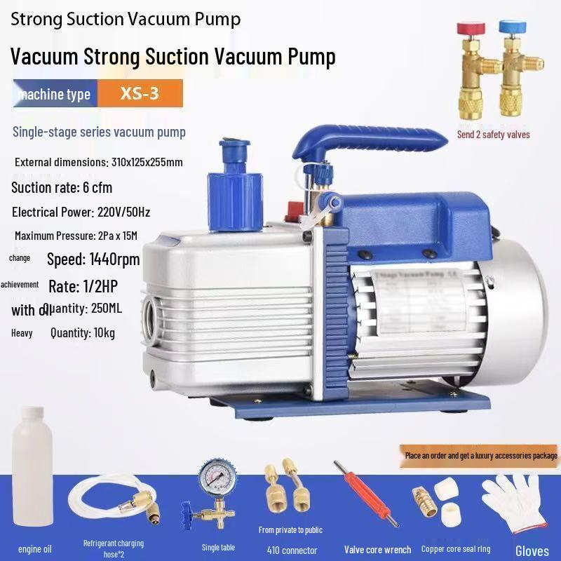 Portable Single/Double Stage Vacuum Pump for Air Conditioners, Refrigerators & Automobiles