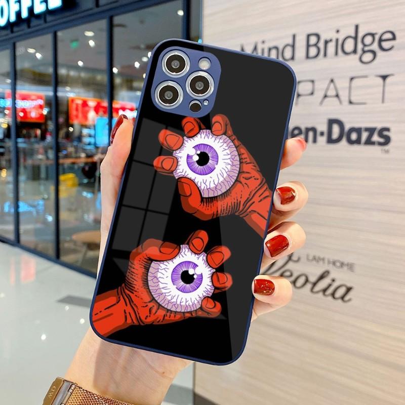 Coole seltsame Kunst-Telefonhülle für iPhone 14 13 12 11 Pro Max X XR XS 8 7 Plus Flüssigglas-Farbtelefonabdeckung