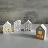 M-Modern-Hollow House Silicone Mold Window Tealight Holder Molds Candle Holde Atmosphere Decoration Lighting House Plaster Mould