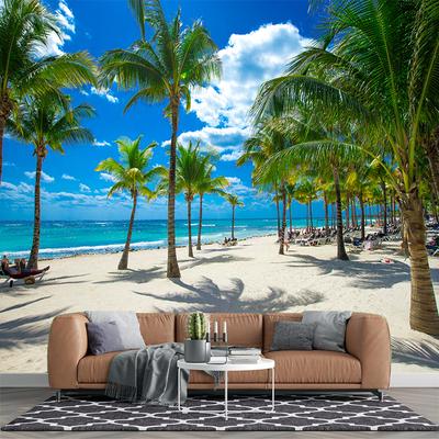 Coconut Murals Beach Wallpapers Tropical Landscape Wallpaper For Boys Girls Bedroom Living Room 3d Beach Wallpaper Home Decor