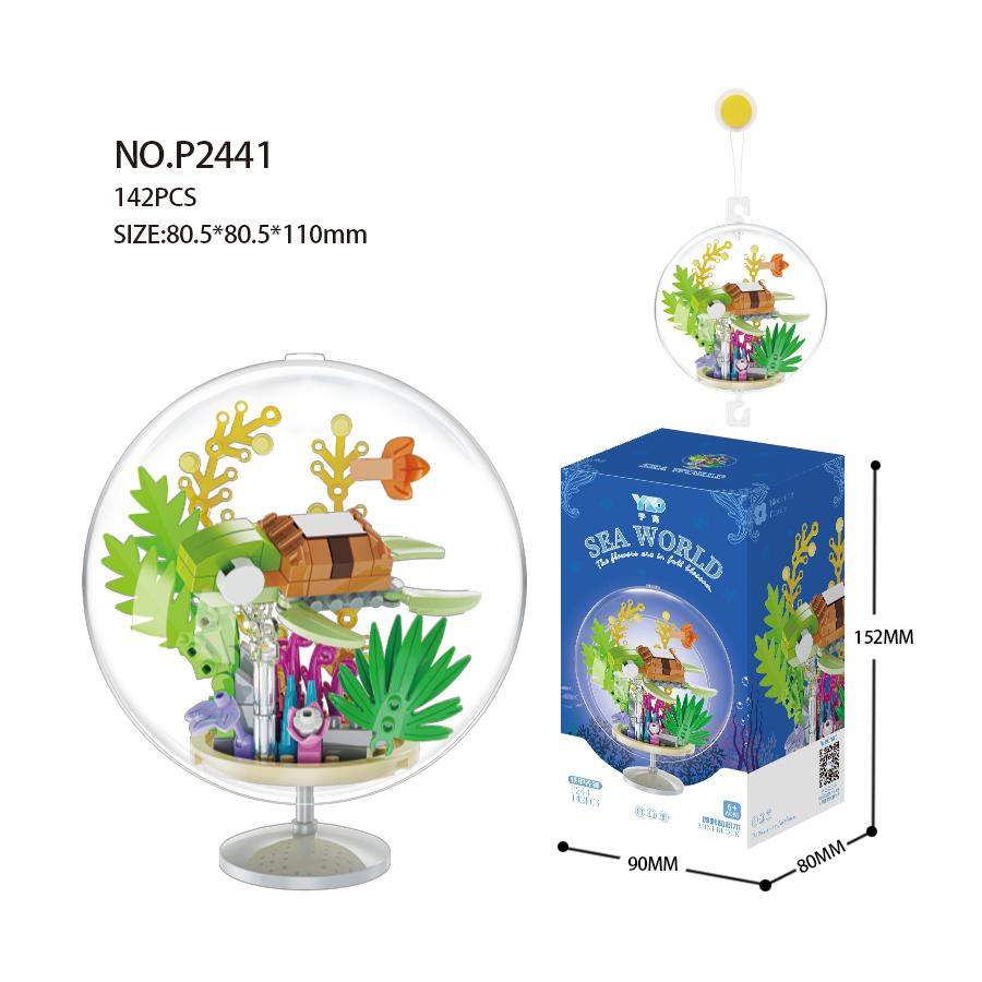New Design Ocean Ball Pendant Educational Toys Micro Building Blocks Animals Models Kids Toys Creative Ornaments