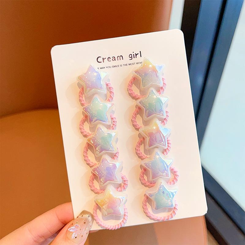 10Pcs Children's Elastic Hair Bands Candy Color Baby Girls Hair Rope Ties Ponytail Holder Rubber Band Hair Accessories Headwear