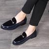 Loafers men's spring and autumn new leather shoes Doudou shoes European and American men's shoes patent leather casual leather shoes men's