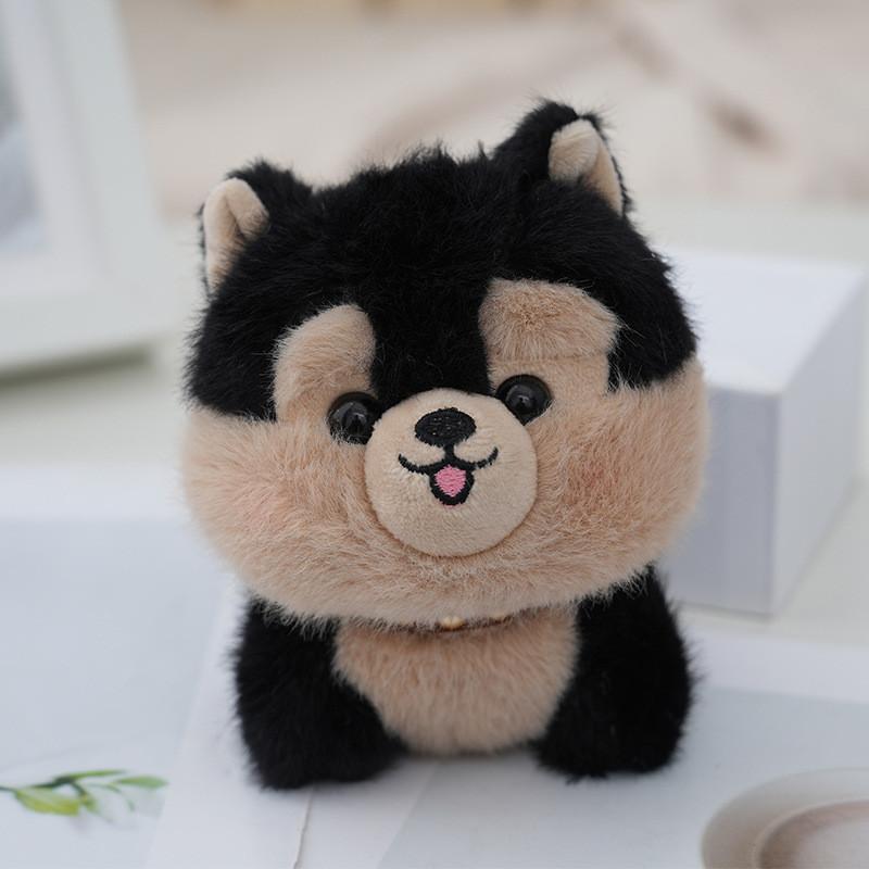 

Adorable Plush Toy Realistic Dog Doll Perfect Gift For Girls And Kids 12cm чорний