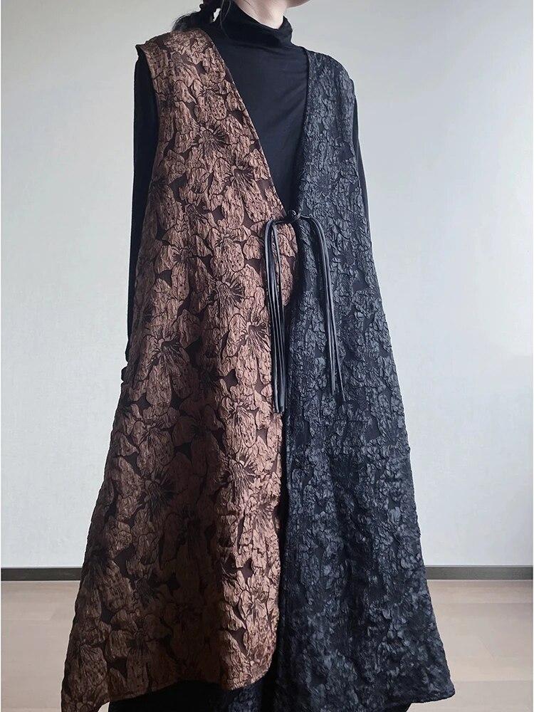 Xitao Volné Ležérní Dvoudílné sady Patchwork Nepravidelné Top Široké nohavice Dámské Soupravy ZZ0035