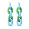 European and American fashion fresh ins style Macaron contrasting color ring buckle earrings, niche personality versatile women's earrings