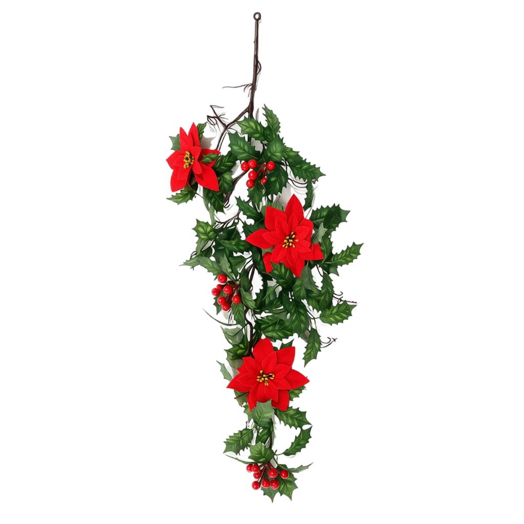 Artificial Christmas Wall Hanging for Door Fireplace Window Festive Decor
