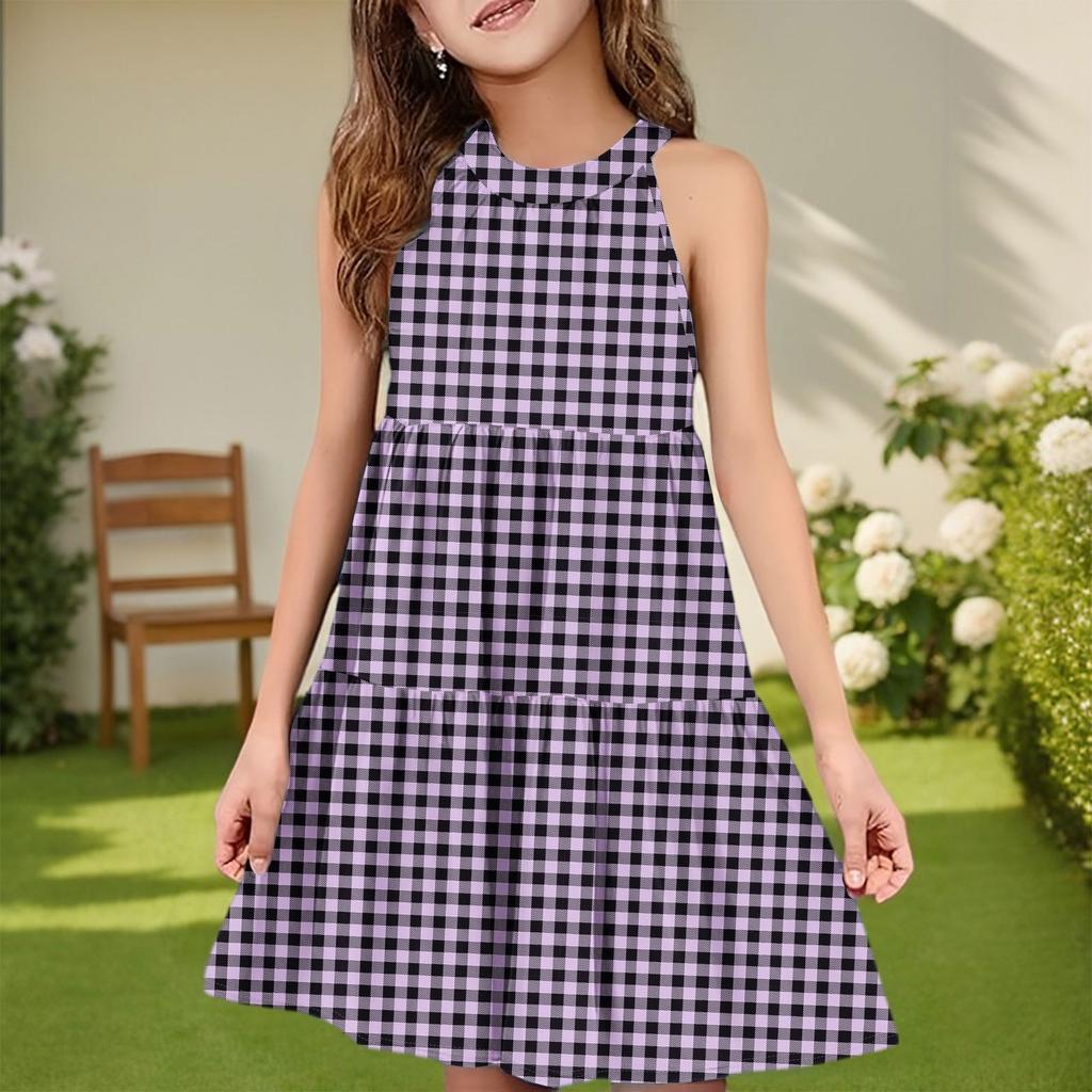 Children's Summer Casual Fashion Round Neck Sleeveless  Dress