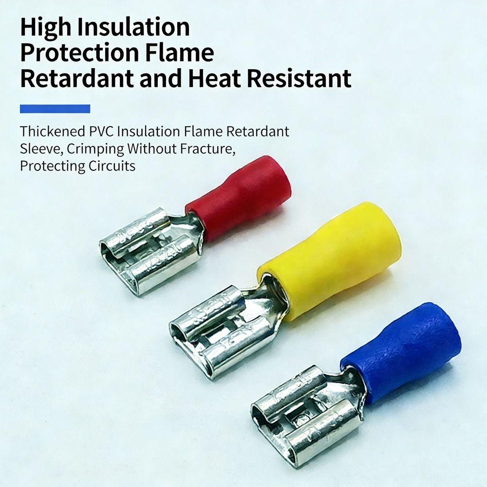50Pcs 2.8/4.8/6.3mm Wire Connectors Insulated FDD/MDD1.25/2/5.5 Electrical Crimp Terminal Spade Female/Male Quick Disconnects