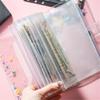 20Pcs Clear PVC Binder Bag 6 Holes Binder Pockets 6 Holes Cash Envelope for Loose Leaf Notebook Budget Planner Inserts
