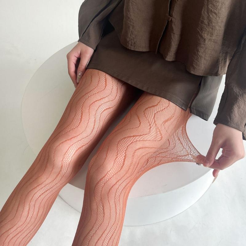Women Lace Patterned Fishnet Tights High Waist Fishnets Leggings Net Stockings Pantyhose Thigh High Stockings Hosiery