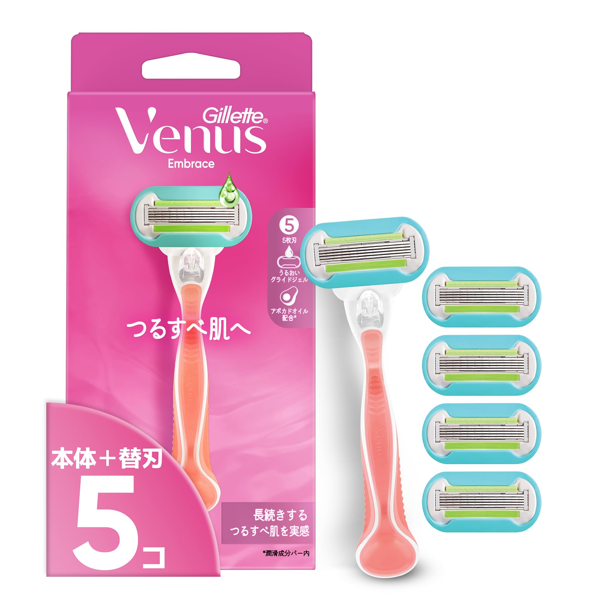 

Бритва Venus для гладкой смены 5 Embrace Женщины, Кожа, Тело, Лезвия, Штуки, розовый