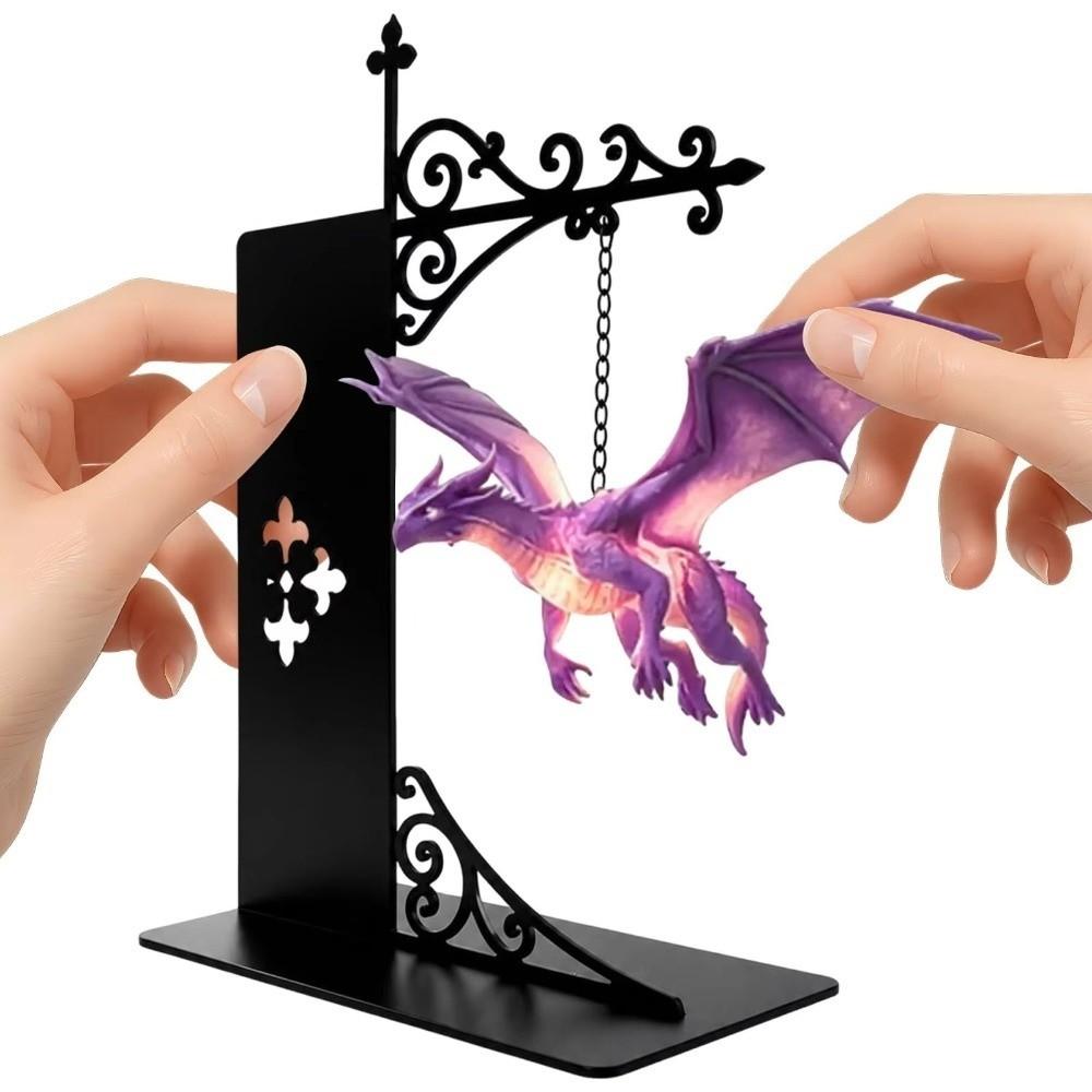 Metal Library Lantern Purple Flying Dragon Bookshelf Lights  for Home Room Decor
