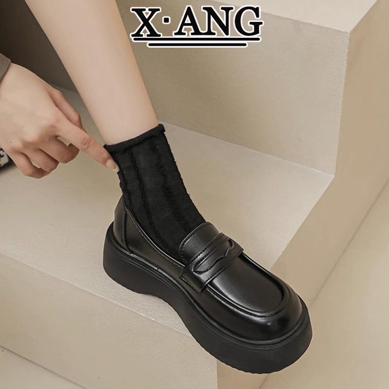 Genuine leather women's shoes and small leather shoes spring and summer new muffin platform versatile one-pedal Mary Jane single shoes