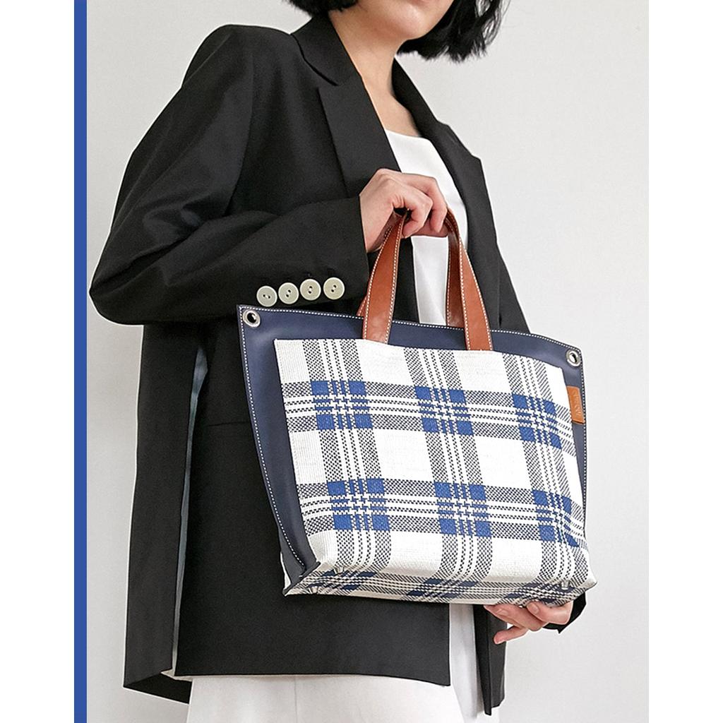 Quisque De Nimes Tartan Tote (Navy)