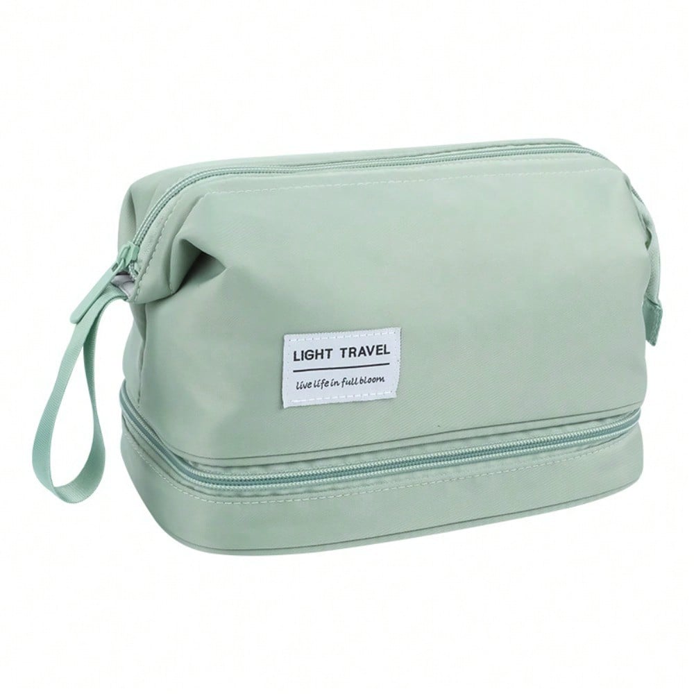 Large Capacity Double Layer Cosmetic Bag Travel Portable Wet and Dry Separation Storage Bag Swimming Toilet Bag