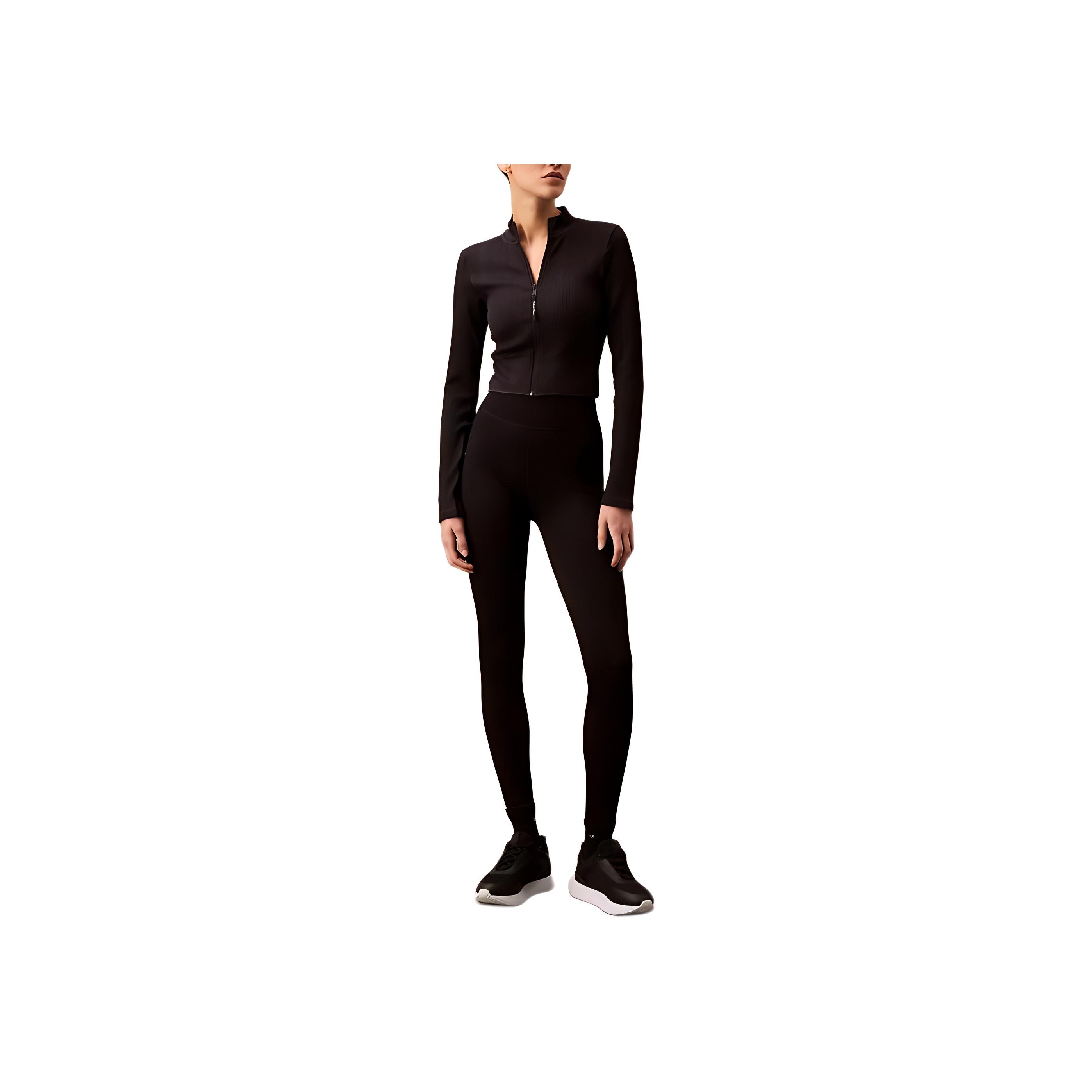 

Calvin Klein Short Slim Fit Stand Collar Long Sleeve Jacket Women jackets Black 404F406-001 M