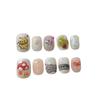 Short Sweet Cat Eye Press-On Nails Hand-Painted Cute Design DIY Nail Art Set Women Teens