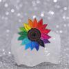 Rainbow Sunflowers Brooch Pins Fashionable Sturdy Alloy Jewelry Decoration for Women and Teens Versatile Accessory