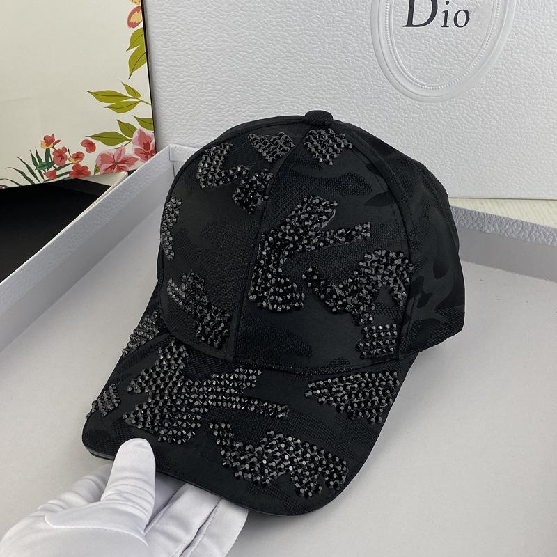 

Baseball Cap Diamond Tide Versatile Cap Spring and Autumn Internet celebrity Fashion ins Sun Hat Face Cover Sun Protection Hat Adjustable чёрный