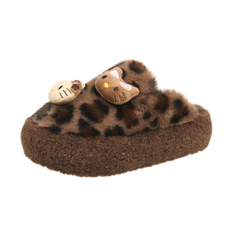 Cute bag head lamb wool slippers women's outer wear 2025 new autumn and winter thick bottom warm one pedal cotton mop