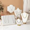 1Pc Crown Shaped Jewelry Holder with Metal Base Ideal for Vanity Countertop Boutique Showcase Jewelry Necklace Display Holder