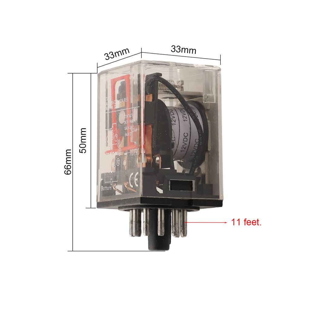 10A 250VAC Relay 11 Pin Relay Automatic Control High Temperature Resistance Remote Control For Automatic Control