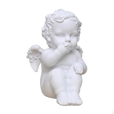 Angel Statue Resin Sculpture Decoration Retro Nordic Style Desktop Ornament for Living Room