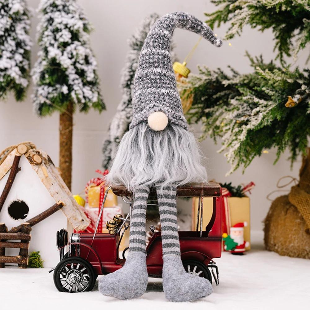 Faceless Gnome Christmas Dolls with Long Hats In Pink, Grey, and White