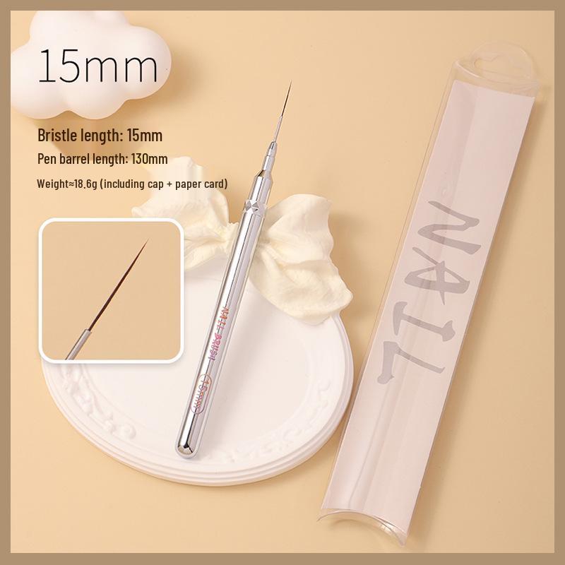 Ultra-Fine Nail Art Liner Pen Set with Metal Handle and Detachable Cap for Professional Nail Artists