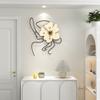 Modern Minimalist Floral Wall Clock for Living Room & Dining Room Decor, Elegant Cream Style Wall Clock with Creative Design