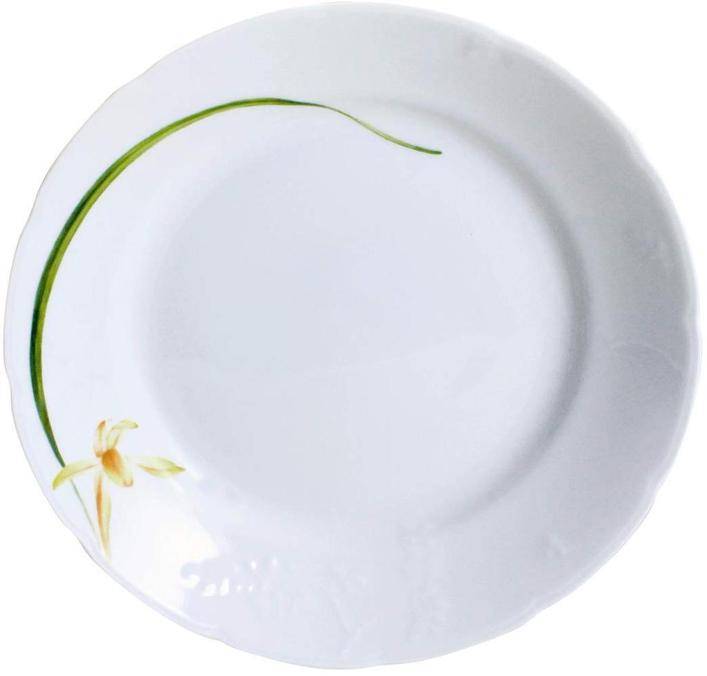 NARUMI Curry and Pasta Plate Satohanagoyomi Hana 21cm Floral Set of Cute Wedding Microwave Made in Gift Set, (Sato Goyomi) Design, Diameter, Green,