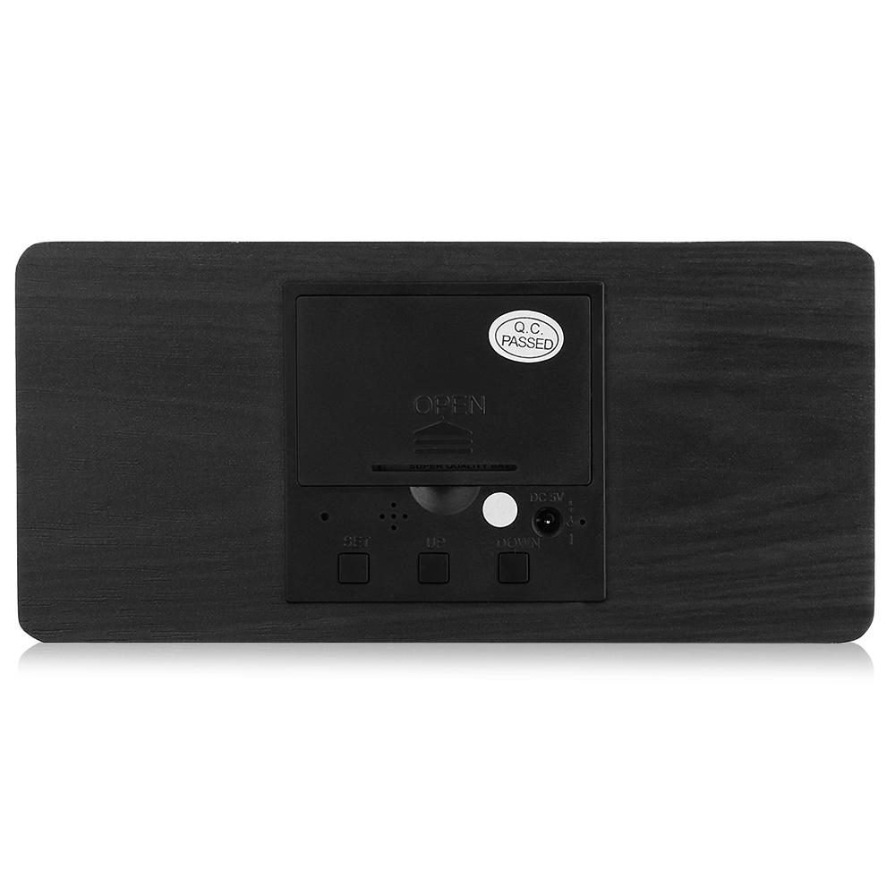 LED Digital Wooden Alarm Clock Time Temperature Calendar Desk Clock Modern Design Clock Digital Alarm Clock Home Decor