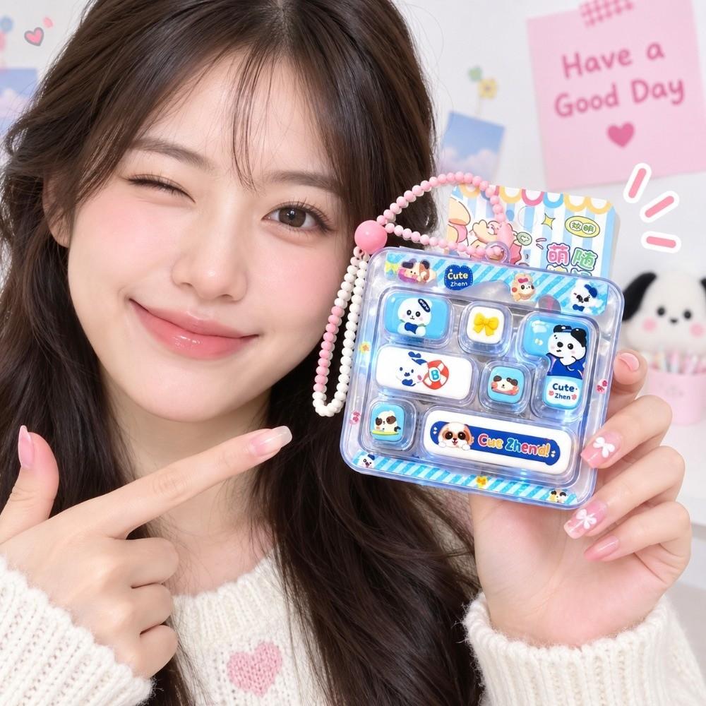 Cute Design Decompression Button Toy 7-Key Keyboard Keychain Kids Bag Pendant