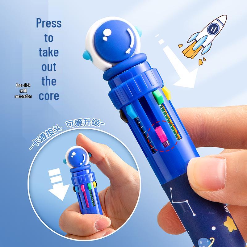 10-Color Cartoon Multi-function Ballpoint Pen for Students