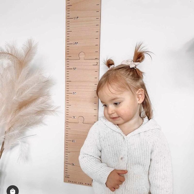 Leisure Style Splicing Wooden Board Height Ruler Children's Room Solid Wood Height Board Wall Sticker Baby Growth Record Ruler