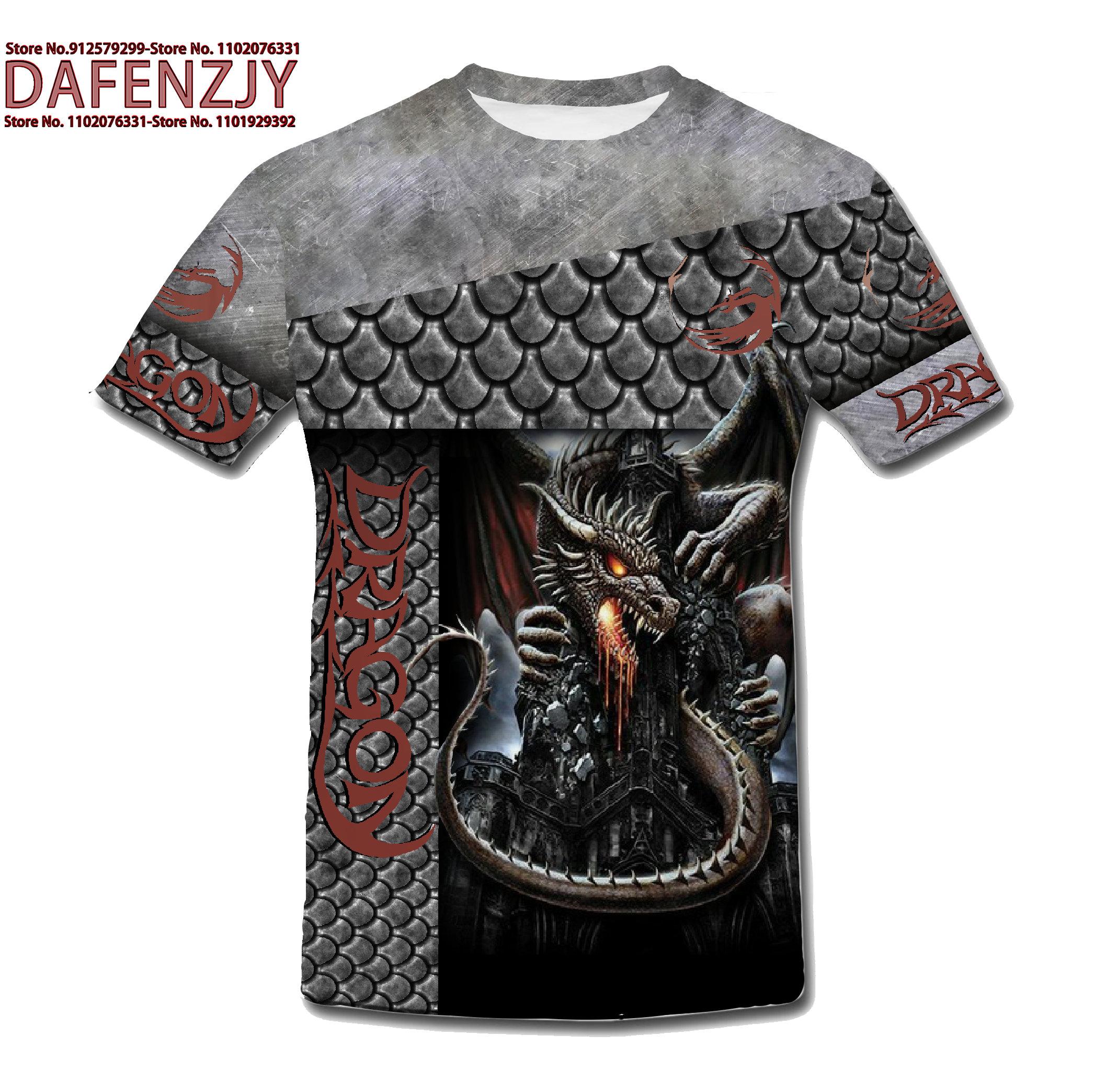 

Футболка с принтом психоделического животного-дракона, мужская, с коротким рукавом и крутой 3D-графикой S синий