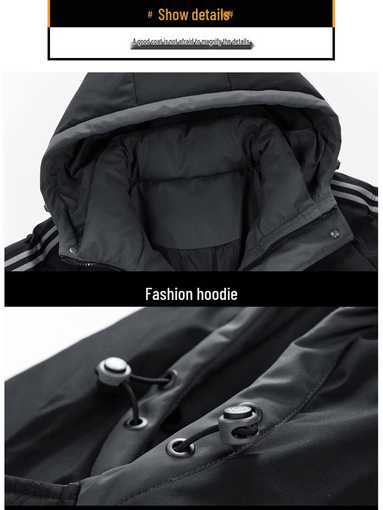 Men's Thick Hooded Casual Winter Cotton Jacket
