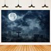 Graveyard Skull Background Ghosts 2025 Halloween Party Horror Night Theme Wall Decoration Banner Baby Backdrop Studio Photo Prop