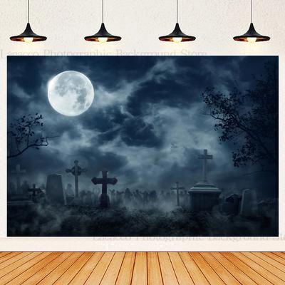 Graveyard Skull Background Ghosts 2025 Halloween Party Horror Night Theme Wall Decoration Banner Baby Backdrop Studio Photo Prop22